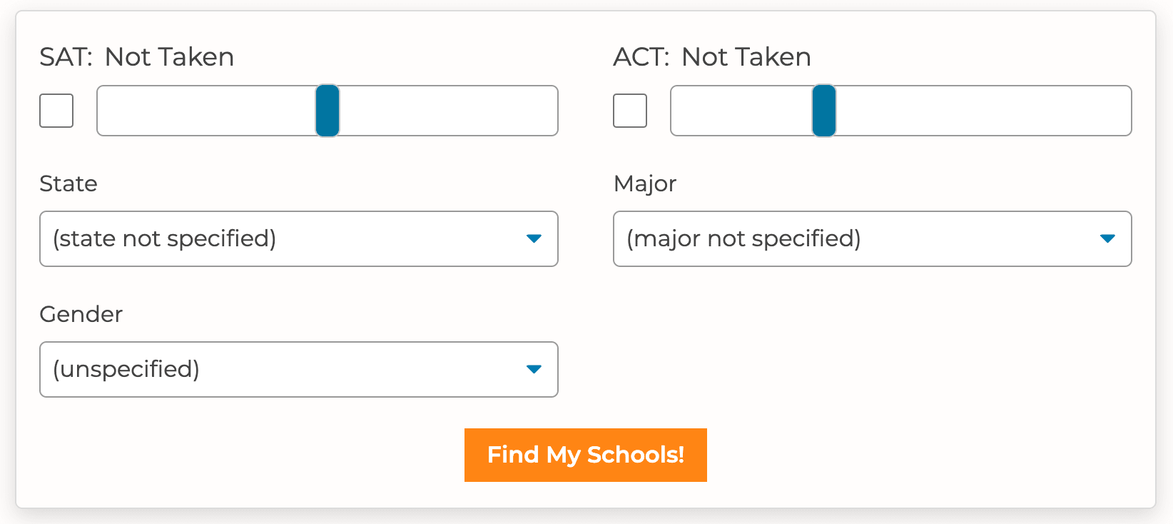 a screenshot of the college strategist form