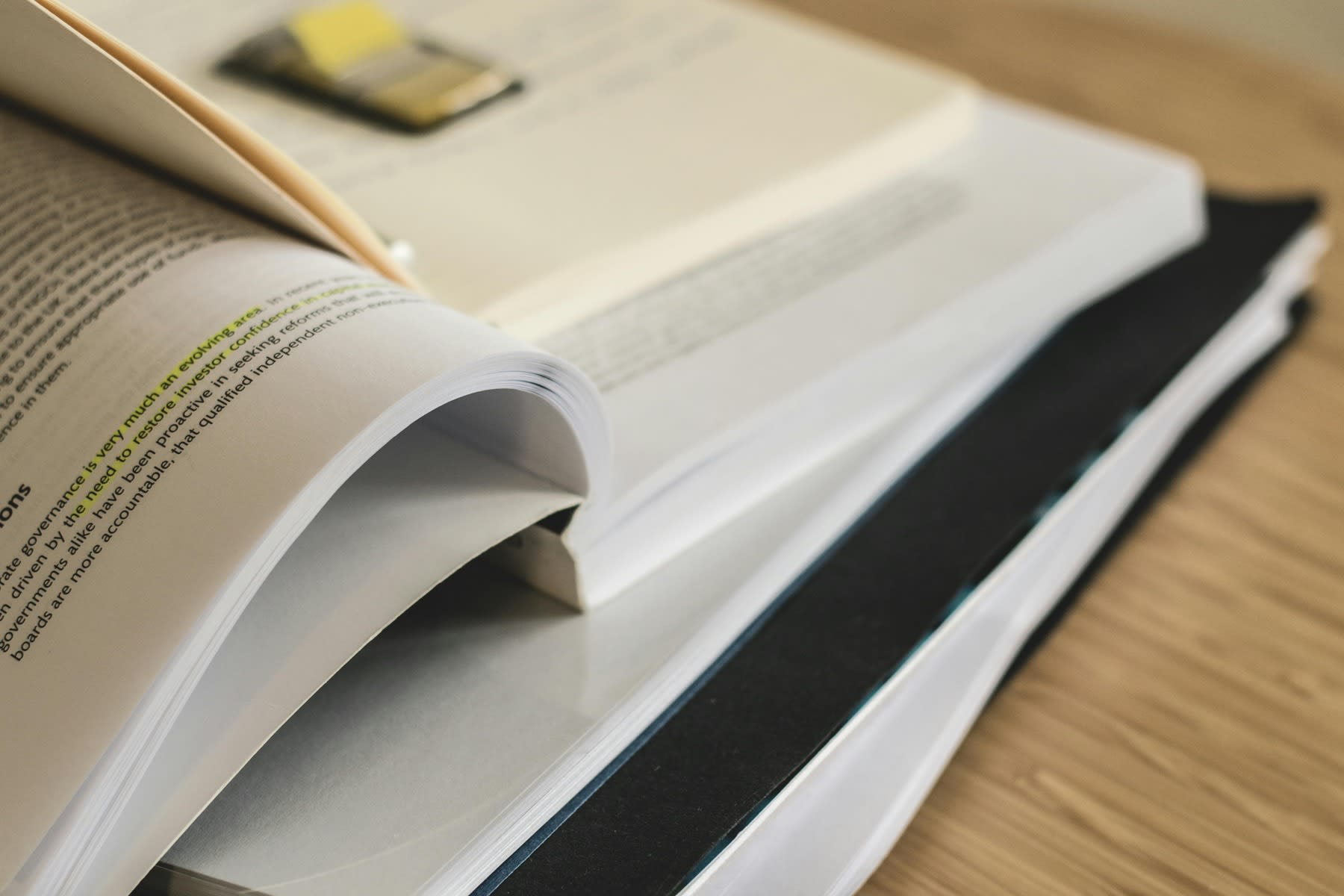 Stack of books placed on the table