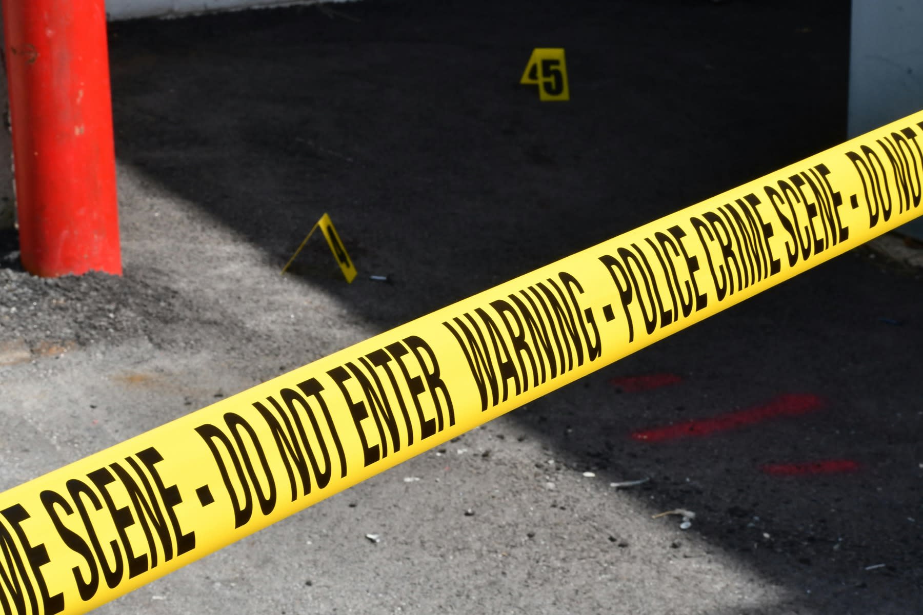 Police tape covering a crime scene