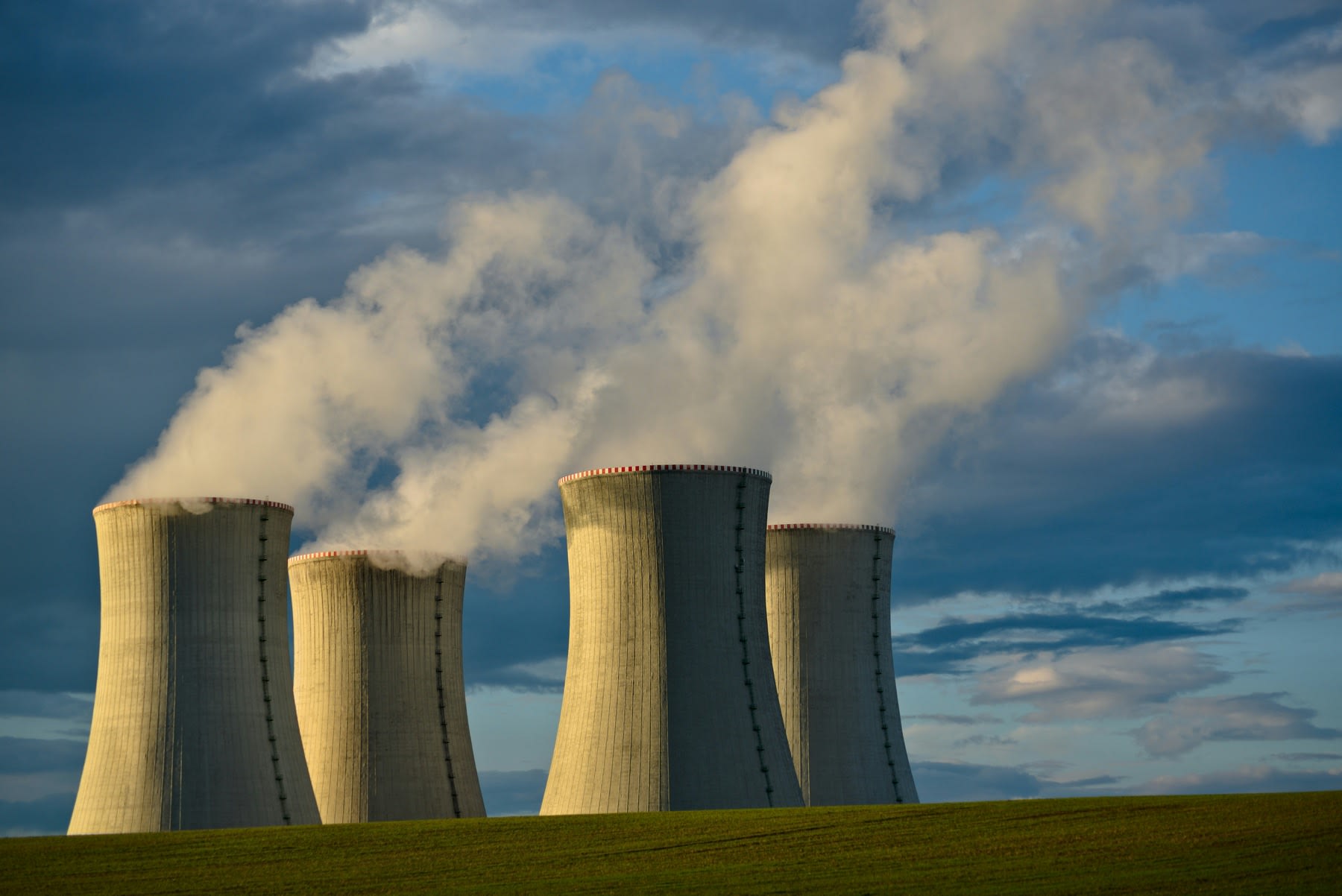 Smoke coming out of nuclear power plants