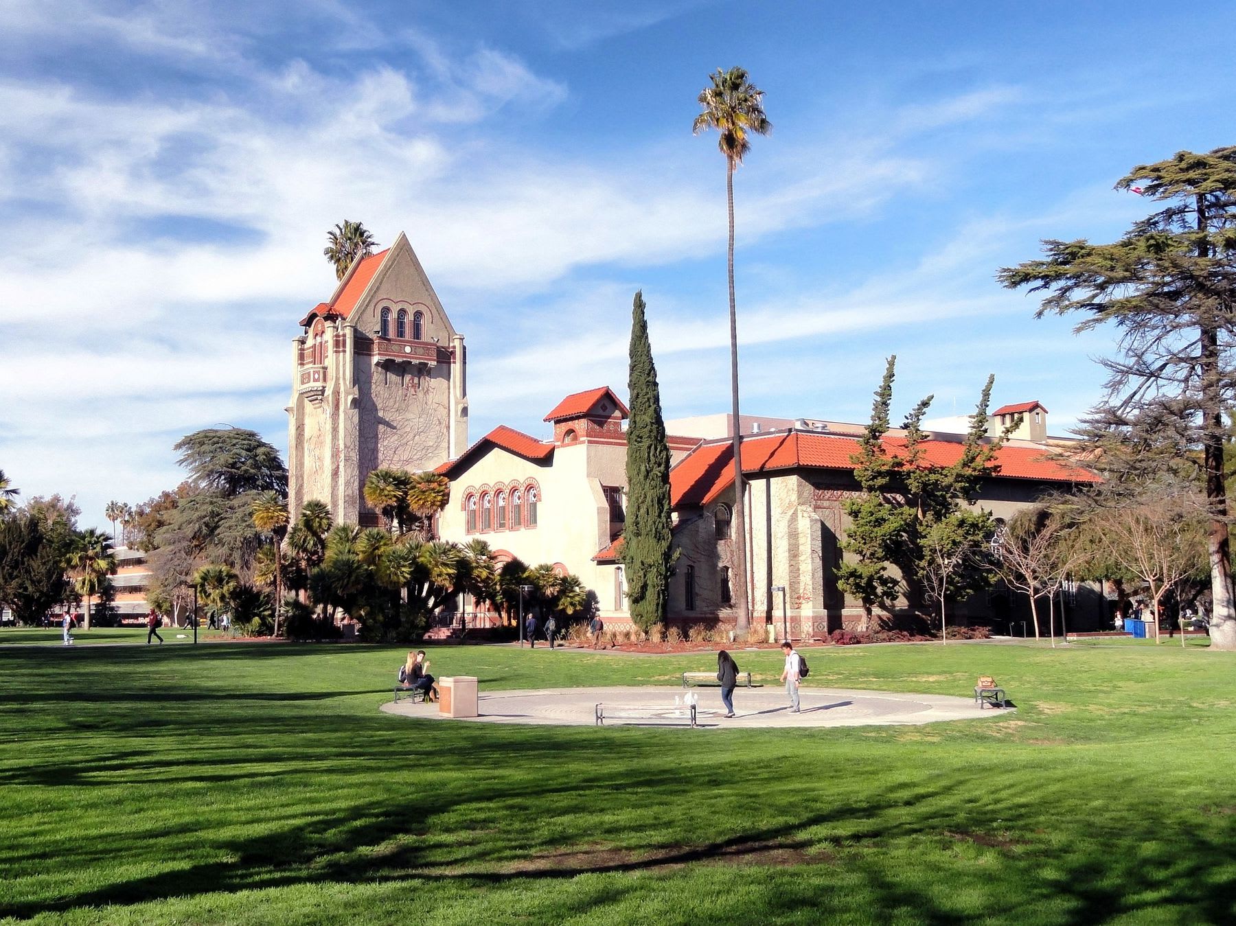 Campus grounds of a small college in the US