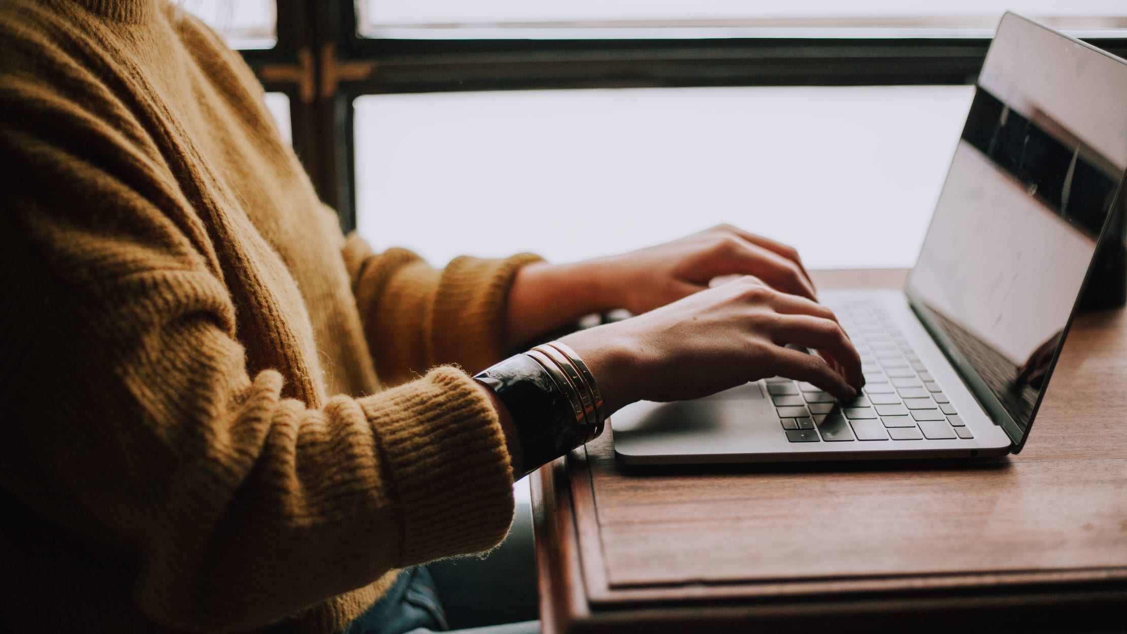 Student working on a laptop