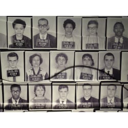 Mug shots of white and black people from the 1960s