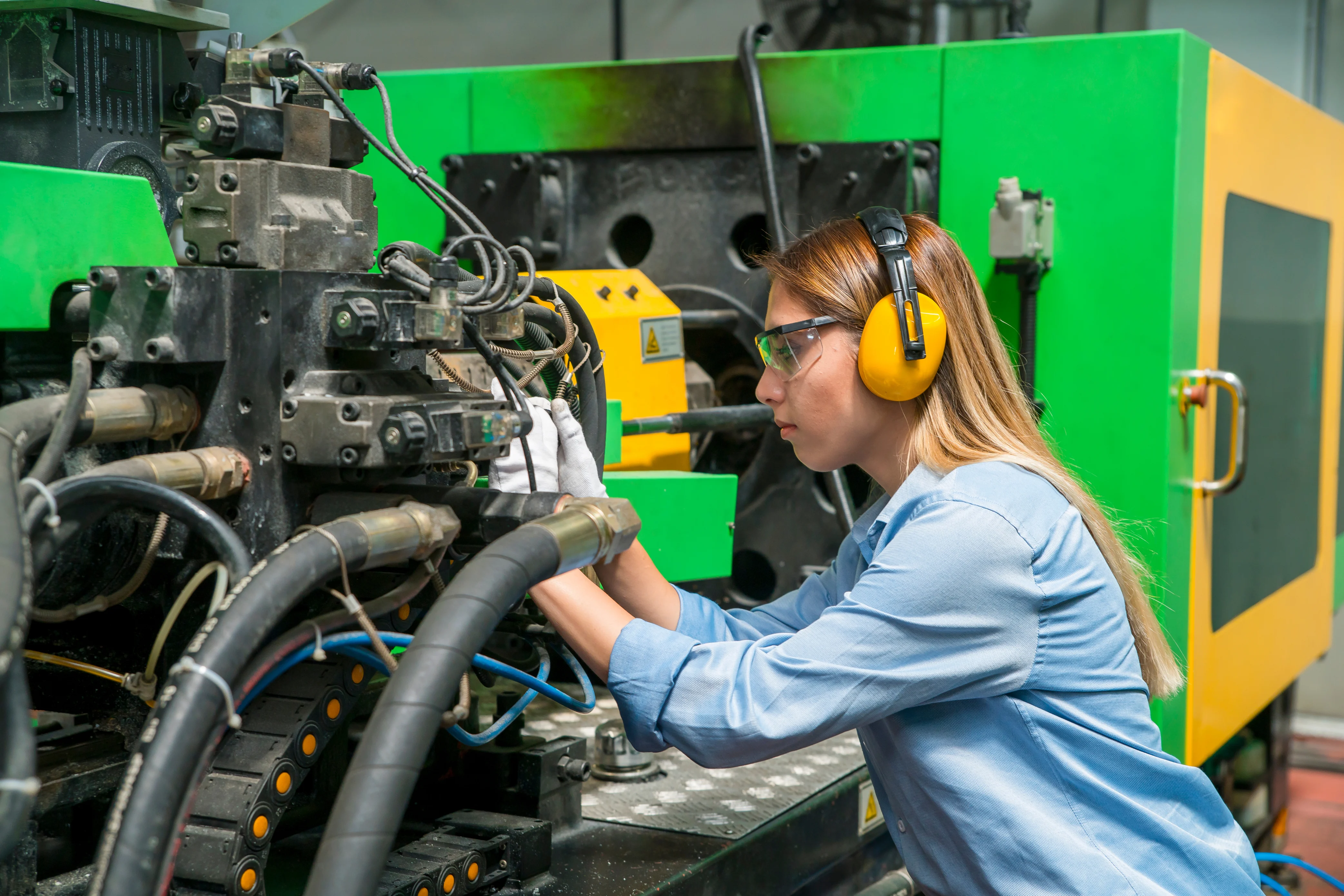 mechanical engineer working on equipment