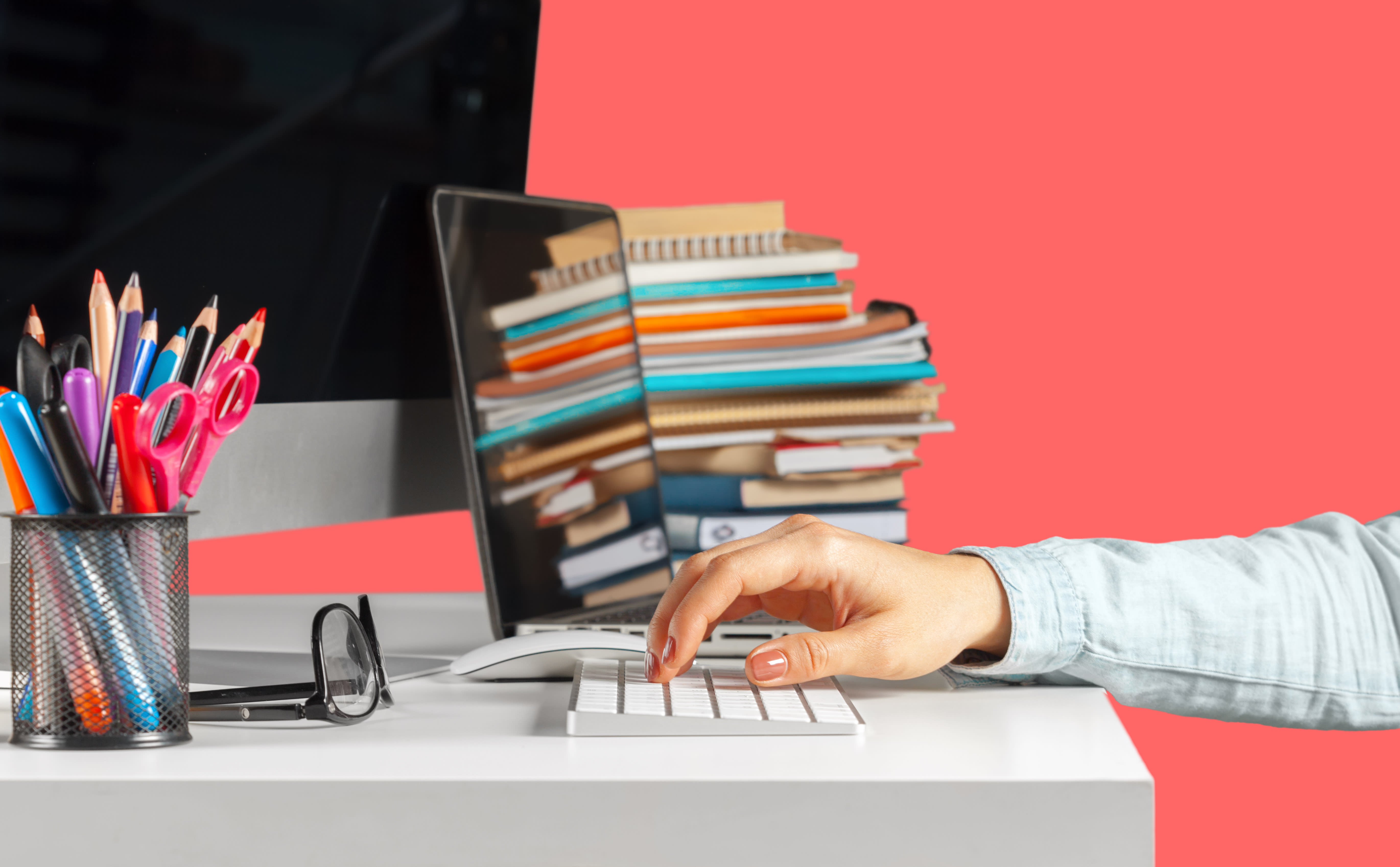 Author working on Book