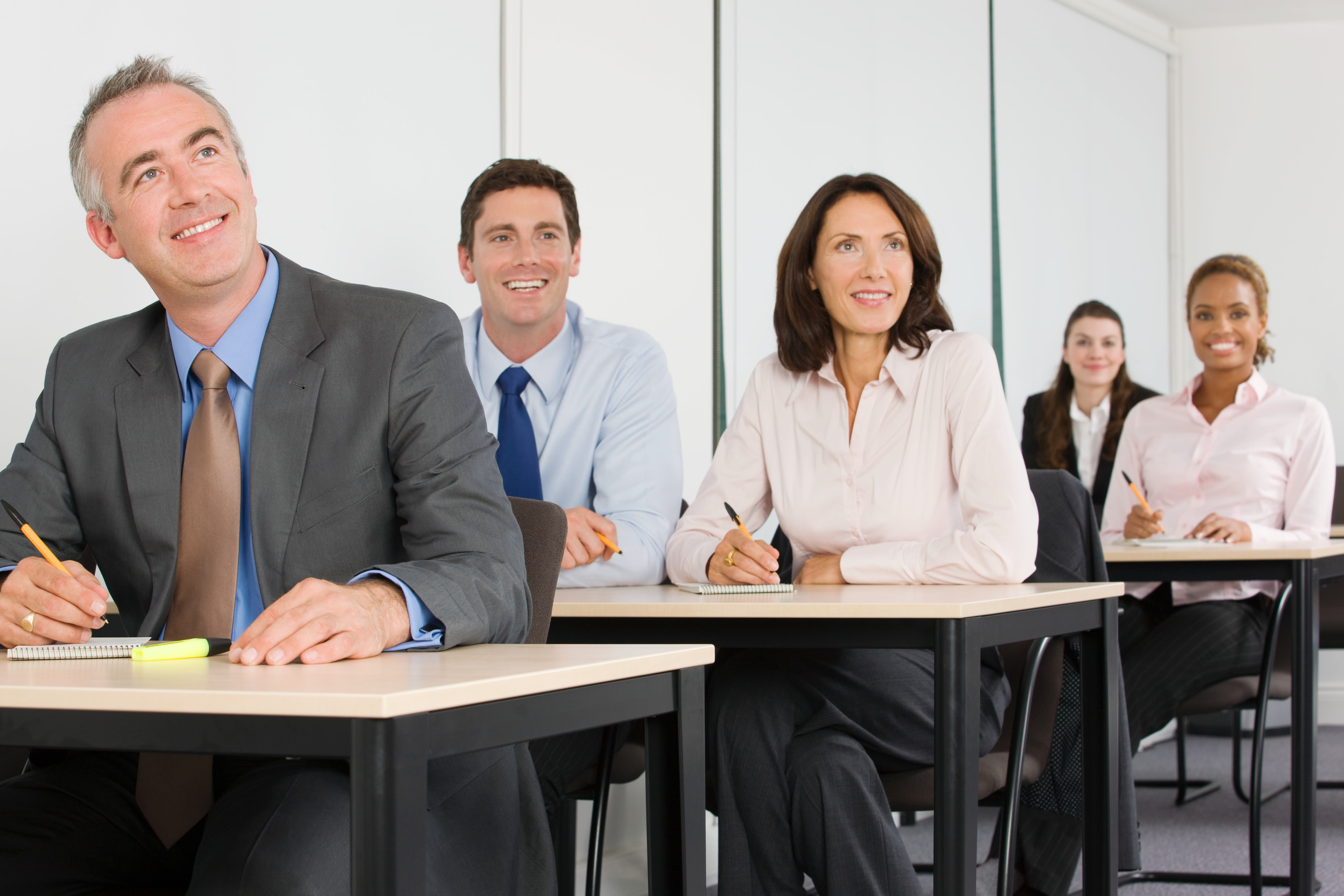 Business professionals in a classroom