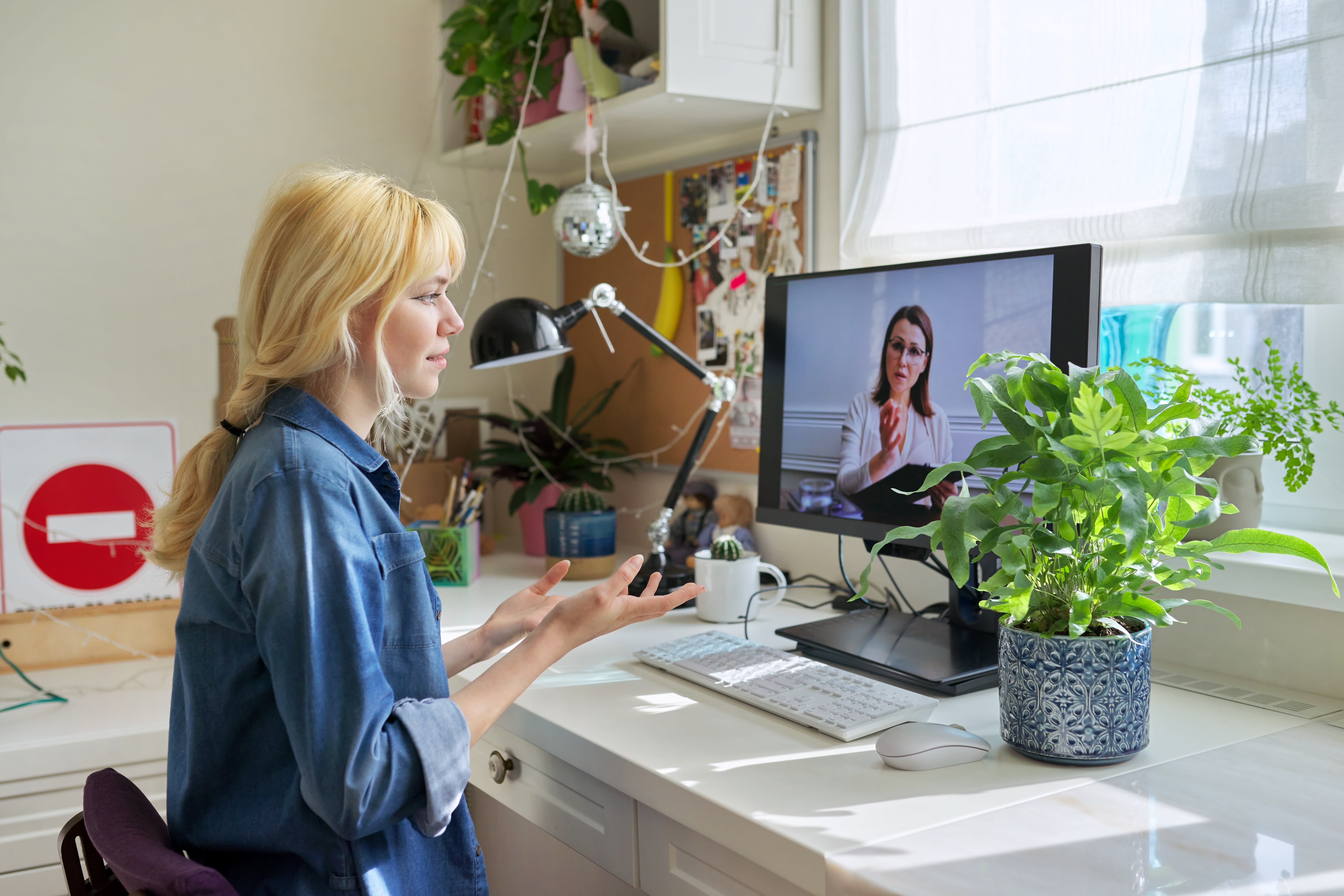 Woman on a video call