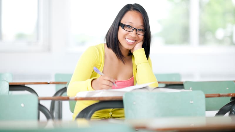 Woman at a desk