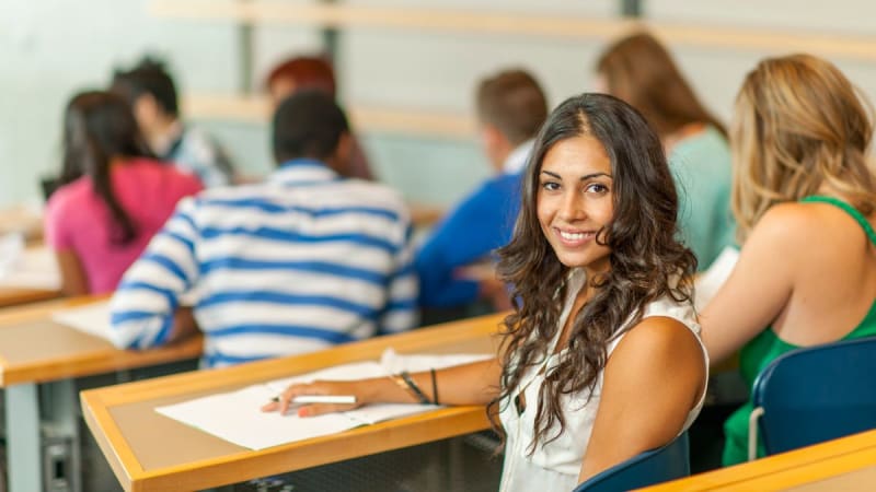 Students in a small classroom