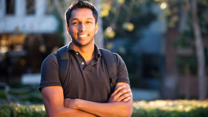 Male student smiling