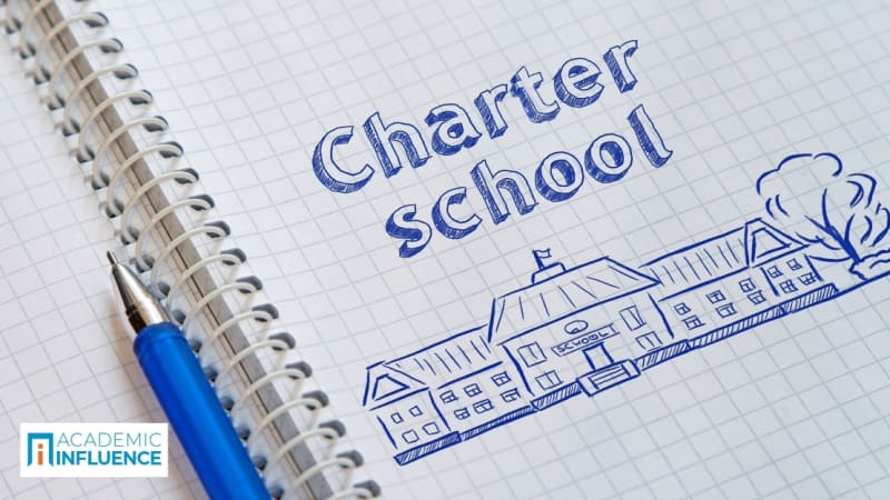 Charter Schools written in a notebook